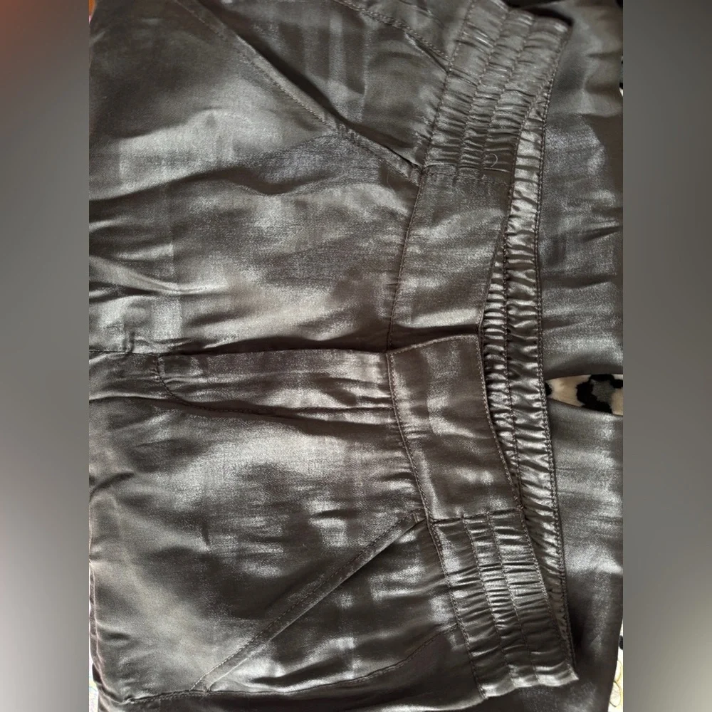 Anthropologie Dark green/Gray Shimmer Shine Joggers Cargo Pants Medium XSP - Picture 7 of 7